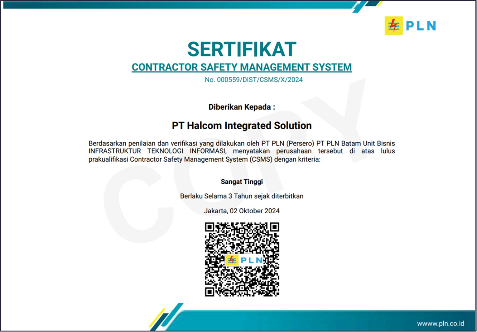 Sertifikat PLN